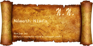 Németh Nimfa névjegykártya